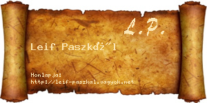 Leif Paszkál névjegykártya
